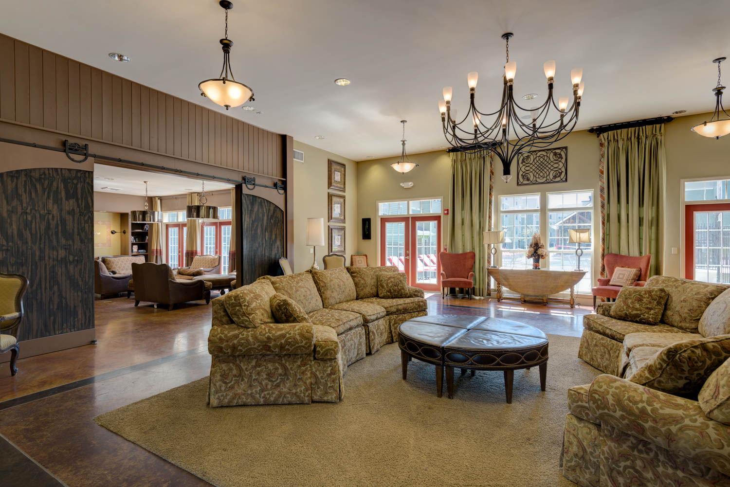 Elegant lounge with cozy seating.