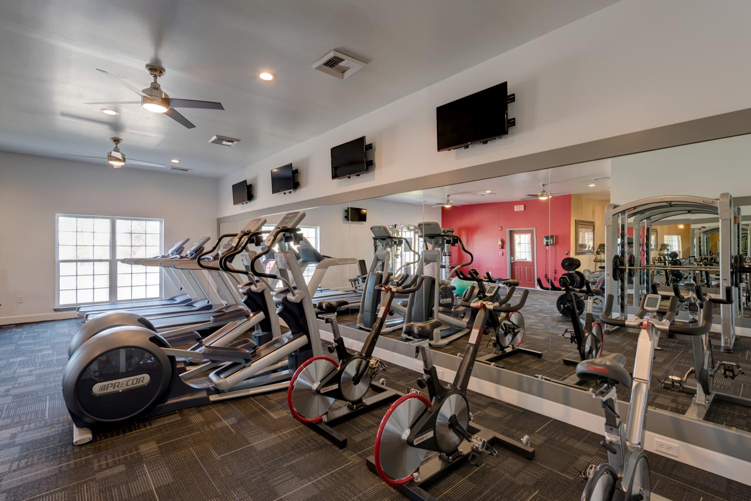 Modern gym with exercise equipment
